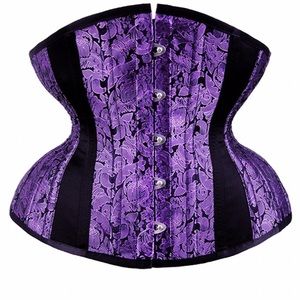 RESTYLE 20” steel boned corset purple goth